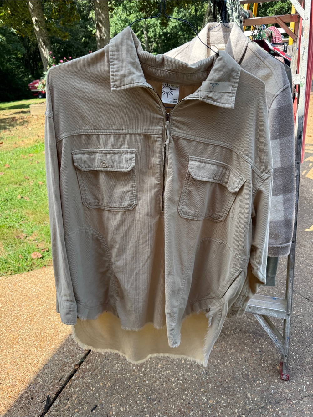 aerie Taupe Utility Shirt Jacket with Button-Front Pockets
